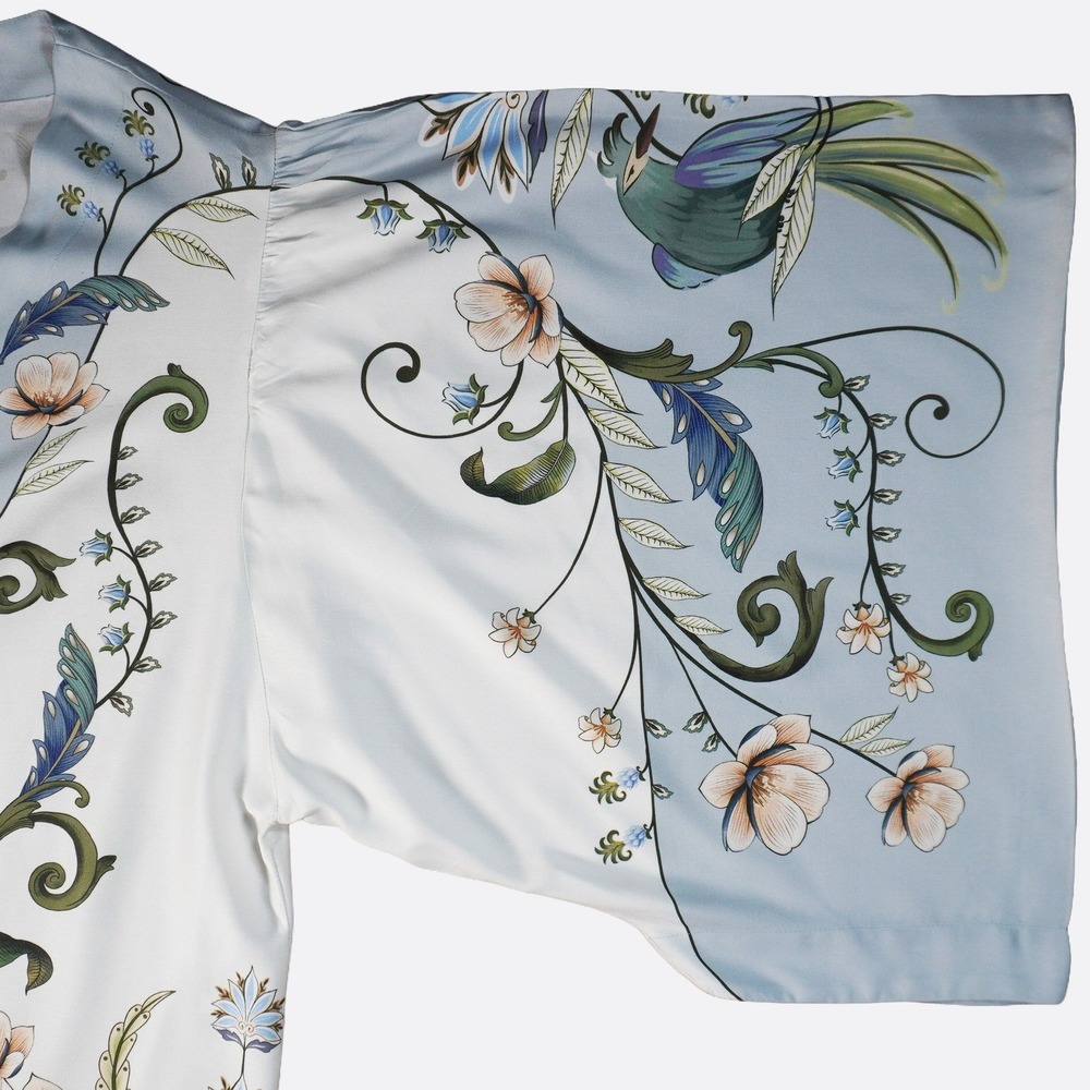 FARM Rio 100% Viscose XL 1X Maxi Kimono Milena Blue Floral Duster Garden Party - Picture 4 of 11